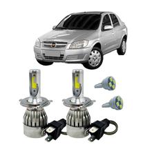Kit Super Led H4 6000K Farol Auto Baixo Prisma 2006 Diante