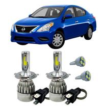 Kit Super Led H4 6000K Farol Auto Baixo Versa 2011/19 + T10