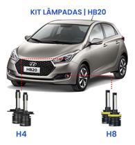 Kit Super Led Hb20 Farol Alto Baixo E Milha H4 + H8 Kit Super Led Hb20 Farol Alto Baixo E Milha H4 + H8