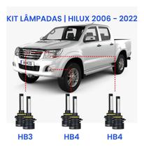 Kit Super Led Hilux 2006/2022 Farol Alto Baixo E Milha