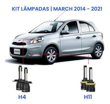 Kit Super Led March 2014/2021 Farol Alto Baixo E Milha Kit Super Led March 2014/2021 Farol Alto Baixo E Milha