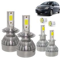 Kit Super Led Meriva Todos Farol Baixo H7 + Milha H3 20000 Lumens