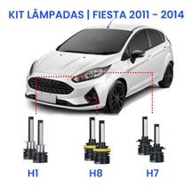 Kit Super Led New Fiesta 2011/2014 Farol Alto Baixo E Milha - Shocklight