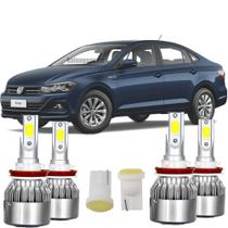 Kit Super Led Novo Virtus Luz Baixa Milha 6000k + Pingo T10