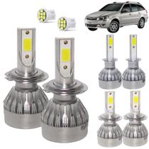 Kit Super Led Palio Weekend 2005 a 2007 Farol Baixo H7 + Alto H7 + Milha H1 20000 Lumens