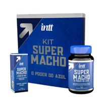 Kit Super Macho o Poder do Azul 30 Capsulas e 1 Gel 17ml Potencializador de Prazer e Ereção Masculino - Intt