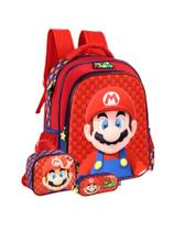 Kit Super Mario Mochila + Lancheira Térmica + Estojo - Azul