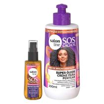 Kit Super Óleos com Creme de Pentear 300ml + Óleo 42ml - Brilho Intenso e Antifrizz Salon Line Kit Super Óleos com Creme de Pentear 300ml + Óleo 42ml - Brilho Intenso e Antifrizz Salon Line