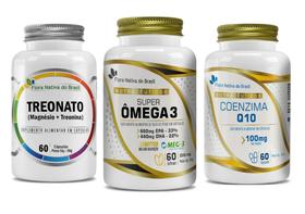 Kit Super Ômega 3 + Coenzima Q10 + Magnésio Treonato (60 cápsulas) - Flora Nativa Kit Super Ômega 3 + Coenzima Q10 + Magnésio Treonato (60 cápsulas) - Flora Nativa