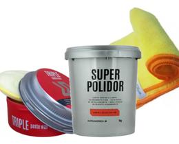 Kit Super Polidor 1kg + Cera Cristalizadora Triple Wax 300g