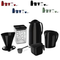 Kit Super Prático Garrafa Térmica 1L Leiteira 1L Suporte Filtro PoteHermético 1,5L Açucareiro Colher Kit Super Prático Garrafa Térmica 1L Leiteira 1L Suporte Filtro PoteHermético 1,5L Açucareiro Colher