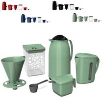 Kit Super Prático Garrafa Térmica 1L Leiteira 1L Suporte Filtro PoteHermético 1,5L Açucareiro Colher Kit Super Prático Garrafa Térmica 1L Leiteira 1L Suporte Filtro PoteHermético 1,5L Açucareiro Colher