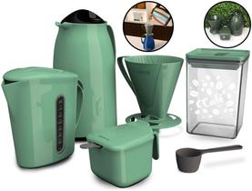 Kit Super Prático Para Café Garrafa Térmica + Açucareiro + Suporte Para Filtro Unitermi