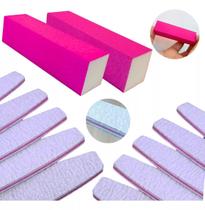Kit Super Profissional Manicure 5 Lixas 100/180 + 2 Bloco