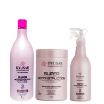 Kit Super Reconstrução Capilar com Shampoo, Máscara e Queratina da Dyusar Cosméticos