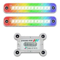 Kit Super Strobo Led para Som Automotivo Rgb 2 Faróis 12v Deltrônica Kit Super Strobo Led para Som Automotivo Rgb 2 Faróis 12v Deltrônica