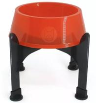 Kit Super Suporte Preto + Comedouro P 300ml Vermelho