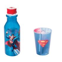 Kit Superman Garrafa retro e copo - Super Homem Kit Superman Garrafa retro e copo - Super Homem