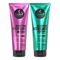 Kit Supermáscaras 1 Disciplinante Antifrizz 1 Acidificante Redutor de pH 240g Haskell