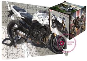 Kit Supermotos Motocicleta Quebra Cabeça + Caixa em MDF Personalizada