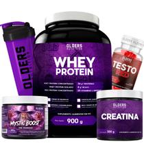 Kit Suplementação Olders Whey 900g com Creatina 300g, PréTreino 200g, Testo Red e Coqueteleira 600ml Kit Suplementação Olders Whey 900g com Creatina 300g, PréTreino 200g, Testo Red e Coqueteleira 600ml