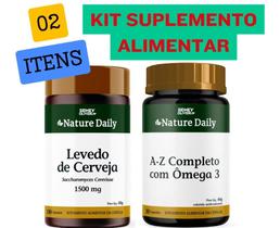 Kit Suplemento alimentar AZ Completo c/ ômega 3 30 caps + Levedo de cerveja 100 caps - Mais vendido