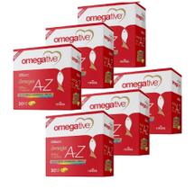 Kit Suplemento Alimentar Omegative AZ Com 6 Caixas De 30 Cápsulas Cada