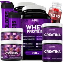 Kit Suplemento Completo Whey Protein 900g, Creatina 300g, Pré Treino 200g, Testo Red e Shaker 600ml Kit Suplemento Completo Whey Protein 900g, Creatina 300g, Pré Treino 200g, Testo Red e Shaker 600ml