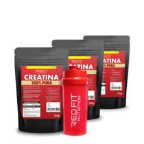 Kit Suplemento em Pó Red Fit Nutrition 100% Puro Importado C/ Laudo Kit Creatina 150g ( 3 Unidades )