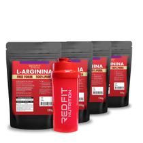 Kit Suplemento em Pó Red Fit Nutrition 100% Puro Importado C/ Laudo Kit L-Arginina 150g ( 4 Unidades )