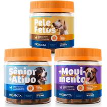 Kit Suplemento para Cães - Mais Movimento, Pele e Pelo - 30 Gomas Cada Kit Suplemento para Cães - Mais Movimento, Pele e Pelo - 30 Gomas Cada