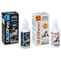 Kit Suplemento Pet - 1 Calciofarm Mix Pet -30 Ml e 1 Glicofarm 30 Ml