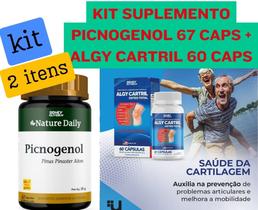 Kit Suplemento Picnogenol 67 cápsulas + Algy cartril 60 cápsulas - Mais vendido - Sidney Oliveira