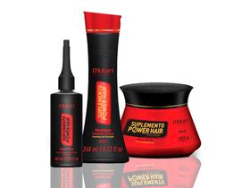 Kit Suplemento Power Hair Manutenção Repõe Massa Crescimento Fortalecimento Anti Queda Anti Quebra