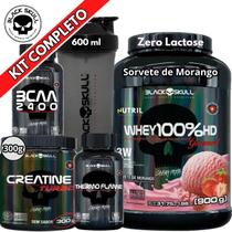 Kit Suplemento Whey 100% HD POTE Gourmet 900g + Creatina Turbo 300g + Termogênico Thermo Flame + Bcaa 2400 + Coqueteleira Shaker - Black Skull Kit Suplemento Whey 100% HD POTE Gourmet 900g + Creatina Turbo 300g + Termogênico Thermo Flame + Bcaa 2400 + Coqueteleira Shaker - Black Skull