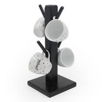 Kit Suporte 4 Xicaras Coquinho Café Frases Espaço Cantinho