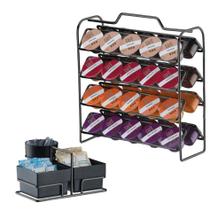 Kit Suporte 40 Cápsulas 3 Corações + Porta Saches - 1146OX Onix Preto Future Kit Suporte 40 Cápsulas 3 Corações + Porta Saches - 1146OX Onix Preto Future