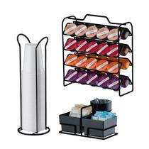 Kit Suporte 40 Cápsulas 3 Corações Suporte Sachês Porta Guardanapos Preto Fosco - Future Kit Suporte 40 Cápsulas 3 Corações Suporte Sachês Porta Guardanapos Preto Fosco - Future