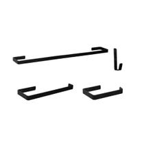 Kit Suporte Acessórios para Banheiro Porta Toalha De Banho Toalha De Rosto Porta Papel Higienico E Gancho Multi Uso