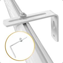 Kit Suporte Arona Varão Suiço Simples Deslizante em L Cortina Wave 19 ou 28 mm Instalação Parede 1 a 6 Un