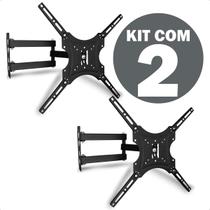 Kit Suporte Articulado 14 a 55 Polegadas Para Tv Parede Até 50Kg Plasma Led Universal Preto Kit Suporte Articulado 14 a 55 Polegadas Para Tv Parede Até 50Kg Plasma Led Universal Preto