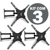 Kit Suporte Articulado 14 a 55 Polegadas Para Tv Parede Até 50Kg Plasma Led Universal Preto Kit Suporte Articulado 14 a 55 Polegadas Para Tv Parede Até 50Kg Plasma Led Universal Preto