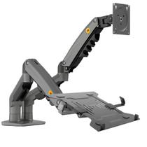 Kit Suporte Articulado Monitor e Notebook Pistão F160 NB + Bandeja Apoio NBH-2 - Central Suportes