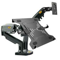 Kit Suporte Articulado Monitor E Notebook Pistão F160 Nb + Bandeja Apoio Nbh-2