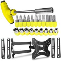 Kit Suporte Articulado Para TV 32 55 Polegadas De Parede Ajustável Jogo De Chaves 24 Peças Kit Suporte Articulado Para TV 32 55 Polegadas De Parede Ajustável Jogo De Chaves 24 Peças