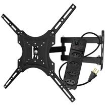 Kit Suporte Articulado para TV e Monitor 14 a 55 Polegadas LED LCD Plasma com Filtro de Linha 4 Tomadas