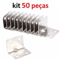 Kit Suporte Canto Juntas Perfil Fixadores De Ângulo 50 Peças