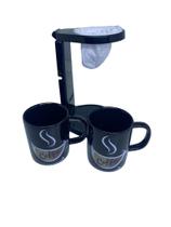 Kit Suporte Coador de Café Compacto com 02 Xicaras 100ml Kit Suporte Coador de Café Compacto com 02 Xicaras 100ml