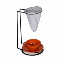Kit Suporte Coador + Mini Xícara - Laranja
