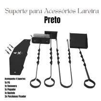 Kit Suporte com Acessorios Lareira Preto Kit Suporte com Acessorios Lareira Preto
